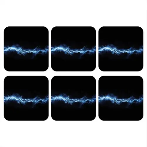 Gaming - Bliksemflits - Blauw - Energie onderzetter kurk middel -3d