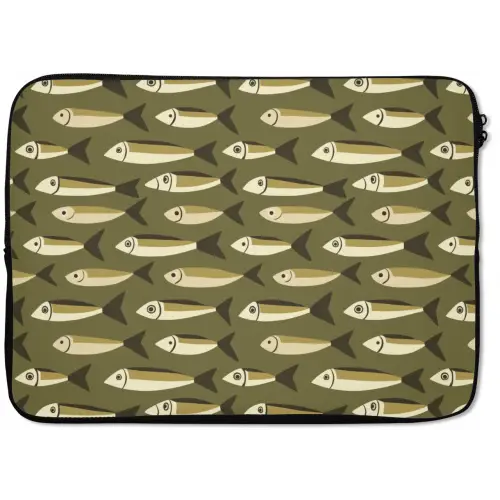 Vis - Patroon - Groen laptophoes neopreen klein 279 -zkaufland3dotto