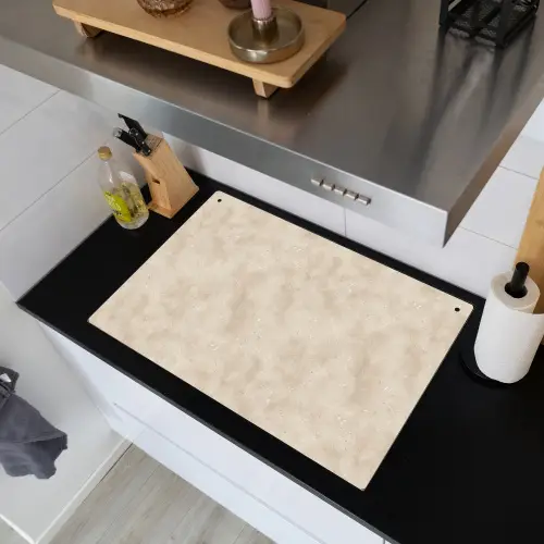 Structuur - Spikkels - Beige Inductie beschemer met haakjes klein 777 -sfeer1