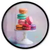 Macarons - Schaal - Pastel - Kleurrijk Fotolijst rond zonder passe partout klein -3d