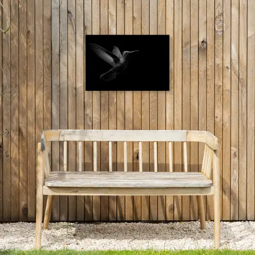 Kolibrie - Zwart - Dieren Tuinposter op houten frame 2 cm dik klein -sfeer4