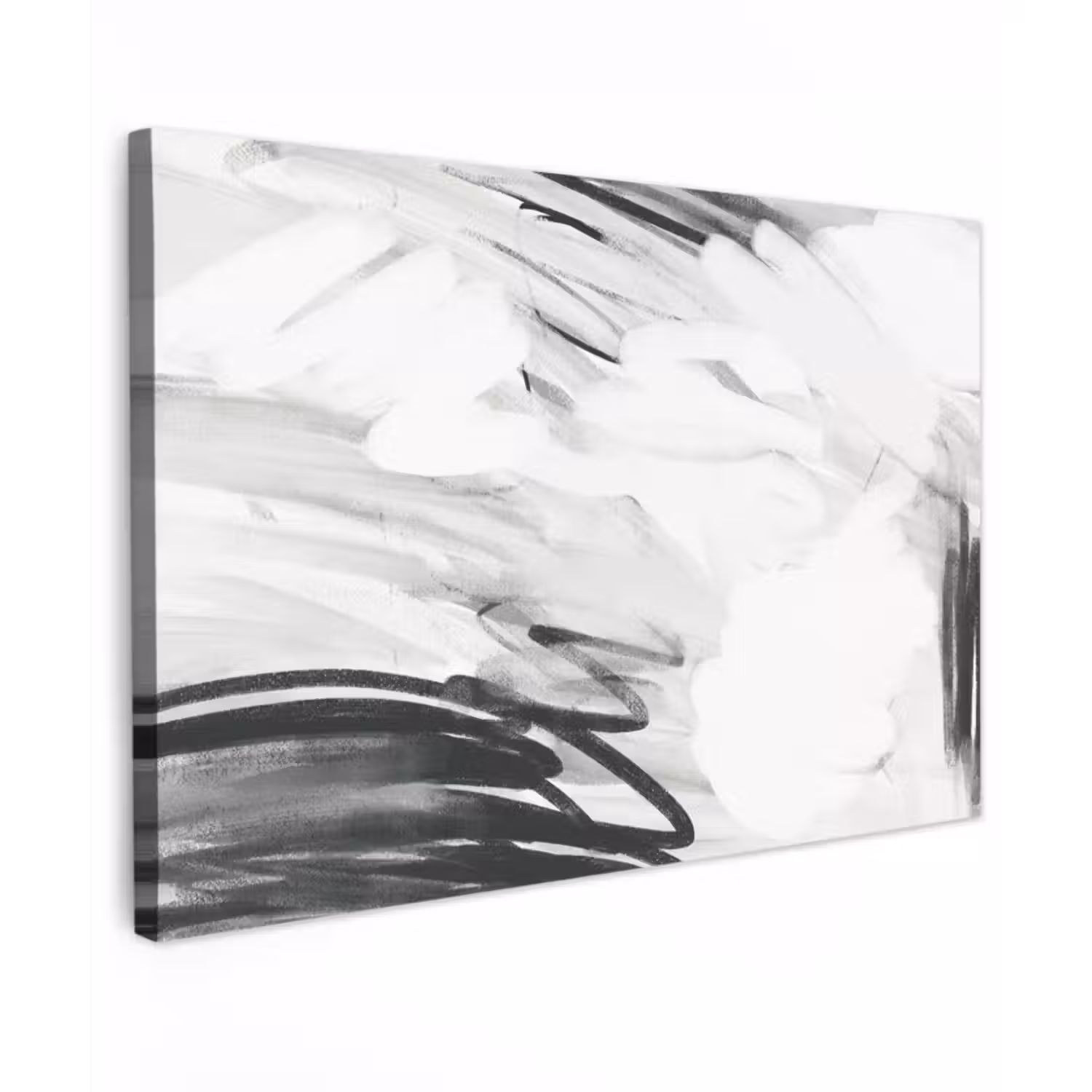 Canvas schilderij - Zwart - Wit - Grijs - Abstract