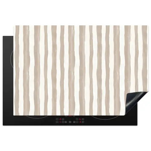 Minimalistisch - Strepen - Beige Inductie beschermer vinyl 3mm klein 276 -3d