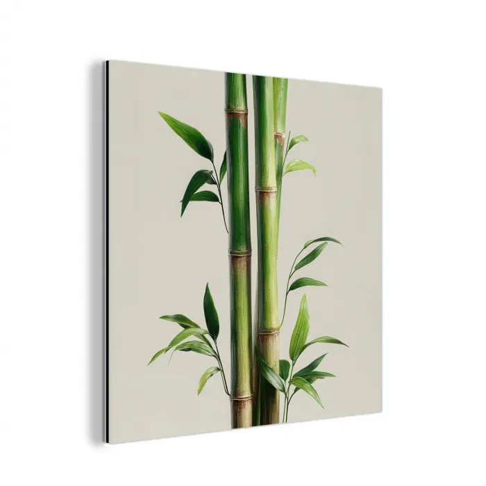 Bamboestengels - Sierlijk - Groen aluminium wit klein -3d