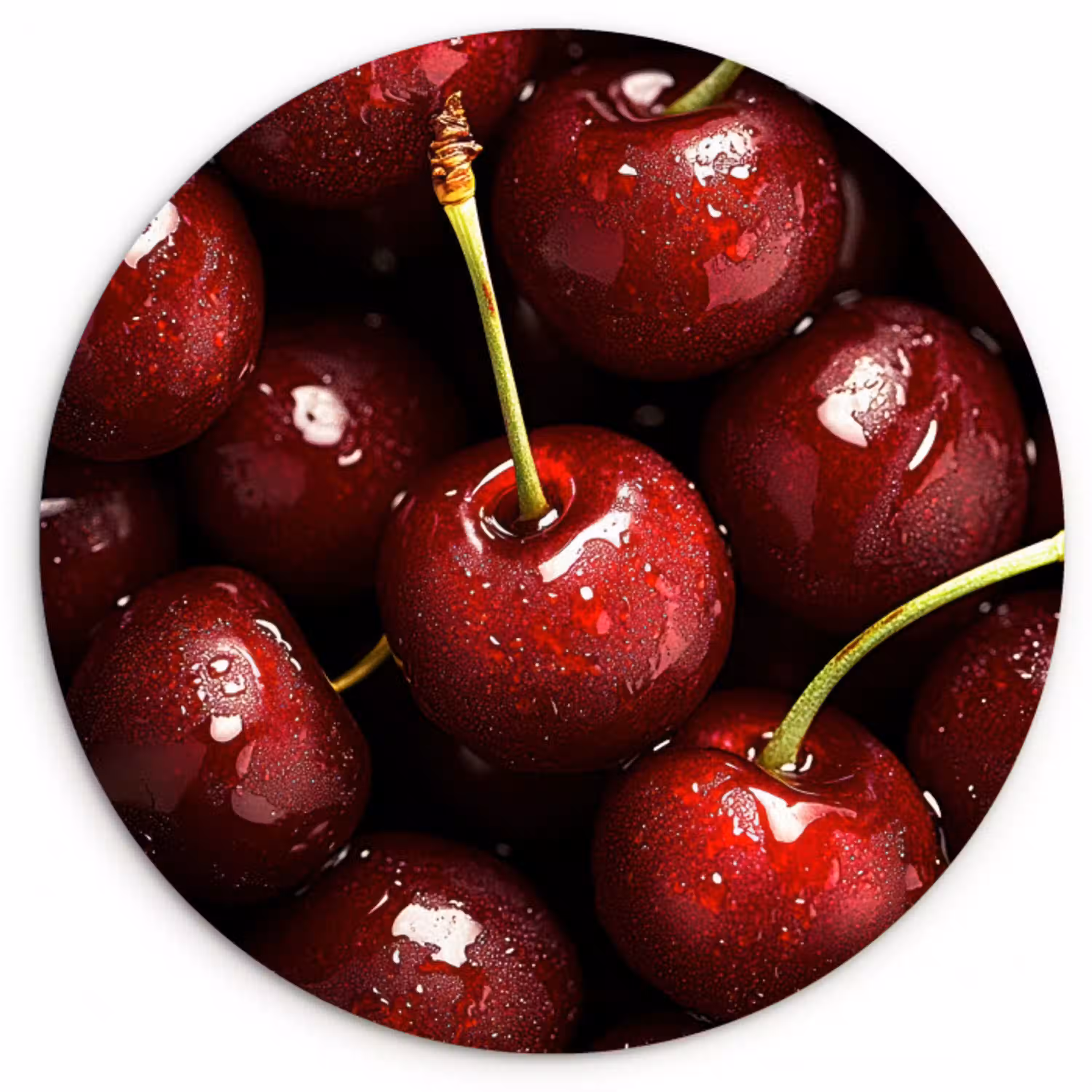 Rood - Fruit - Kersen Wandcirkel plexiglas klein -3d