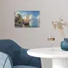 Zeilschip - Huizen - Kade - Zee poster papier klein -sfeer3