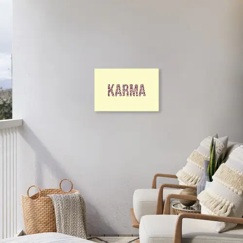 Karma - Luipaardprint - Geel Tuinposter op houten frame 2 cm dik klein -sfeer1