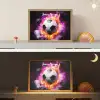 Voetbal - Roze - Vuur Light Box met batterij (Wandlamp kind) middel -sfeer3_kind