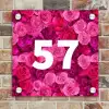 Roze rozen - Traditioneel Naambord Vierkant klein -sfeer2