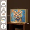 Kat - Kleurrijk - Oranje - Blauw Light Box met batterij (Wandlamp) middel -USP_websiteoverzichtNL