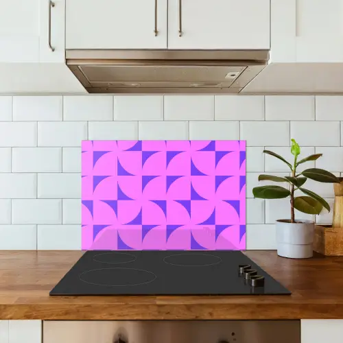 Kwadranten - Paars - Roze - Vierkanten keuken achterwand spatscherm klein 900 -sfeer2