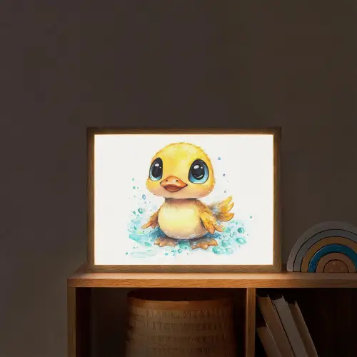 Eendje - Badeend - Geel Light Box met batterij (Wandlamp kind) middel -sfeer1_kind