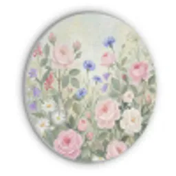 Bloemen - Tuin - Natuur - Kleurrijk Akoestische PET Vilt - Rond klein -3d
