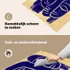 Okergeel - Blauw - Eenvoudige lijnen Inductie beschemer met haakjes middel -ky-schoon-nl