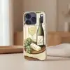 Wijn - Druiven - Kaas - Bladeren Telefoonhoesje iPhone 17 Pro klein -sfeer2