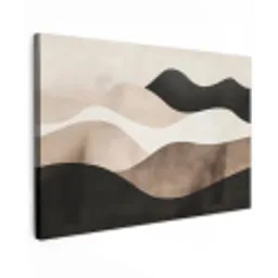 Abstract - Landschap - Golven - Crèmekleur Tuinposter op houten frame 2 cm dik klein -3d