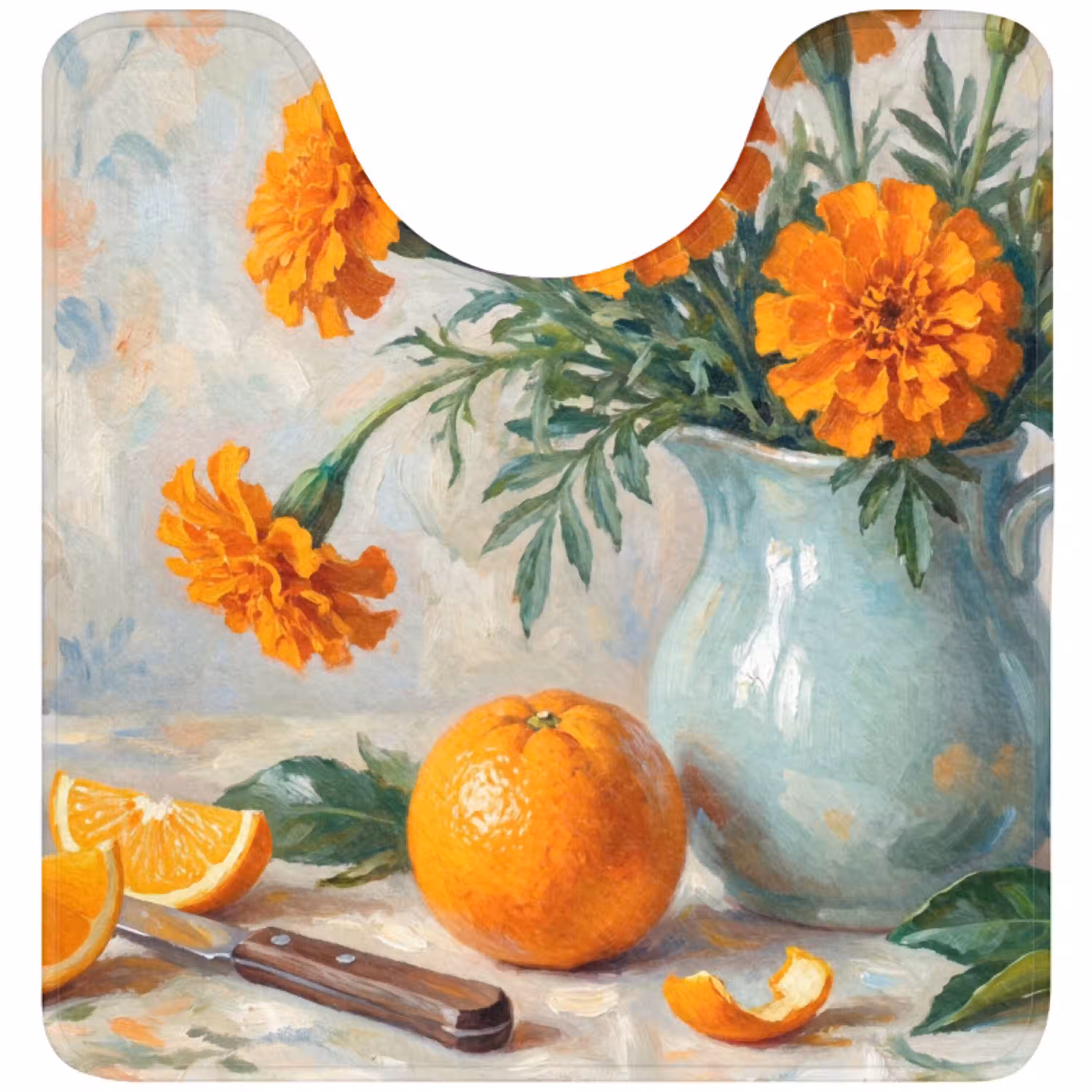 Eten - Oranje - Kunst WCmat U-uitsnede middel -3d