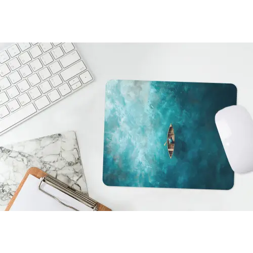 Bootje - Water - Blauw muismat rubber klein -witbureau