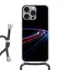 Gaming - Lichtbanen - Golvend - Rood Hoesje iPhone 16 Pro Max met koord klein -3d