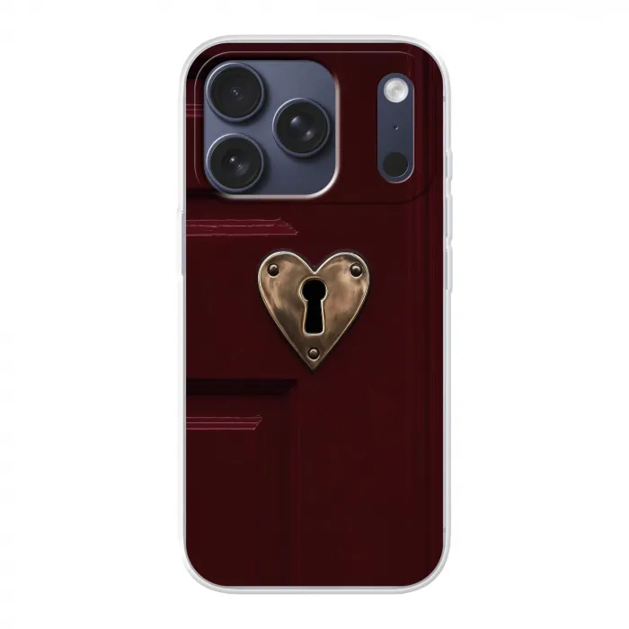 Bordeaux - Sleutelplaat - Hout - Deur Telefoonhoesje iPhone 17 Pro klein -3d
