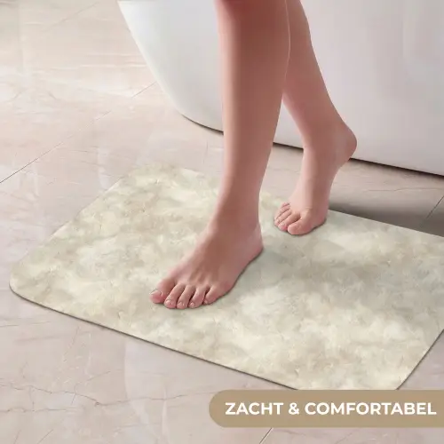 Beige - Reliëfstructuur - Natuursteen Badmat klein 997 -USP_ZachtNL