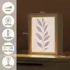 Tak - Bladeren - Minimalistisch - Beige Light Box met kabel (Tafellamp) klein -USP_NL