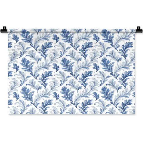 Frans - Citroen - Bladeren  - Blauw Wandkleed katoen klein 269 -zz3d