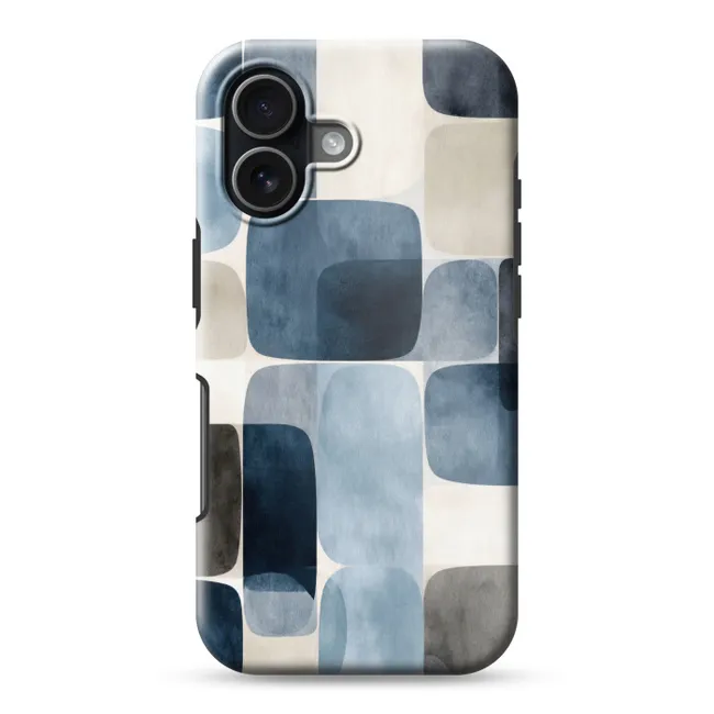 Telefoonhoesje Toughcase - Patroon - Blauw - Vierkanten