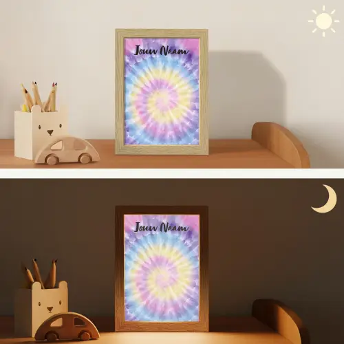 Tie Dye - Klassiek - Pasteltinten Light Box met kabel (Kinderlampje) klein -sfeer3_kind