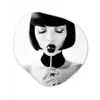 Vrouw - Lolly - Zwart - Wit Wandcirkel Organisch Plexiglas middel -3d
