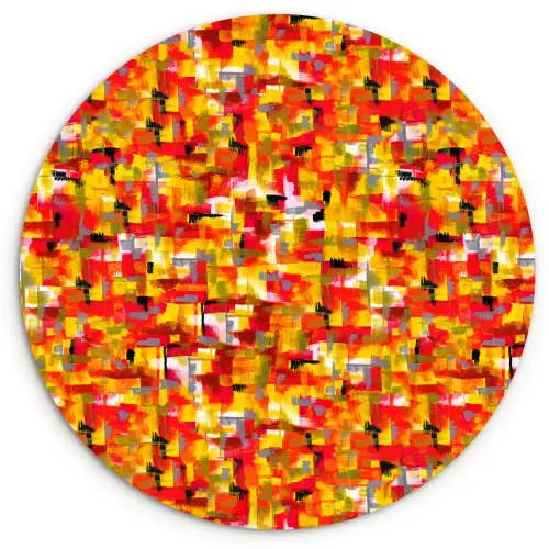 Abstract - Verf - Rood Wandcirkel kunststof plaat 5mm dik klein 188 -3d