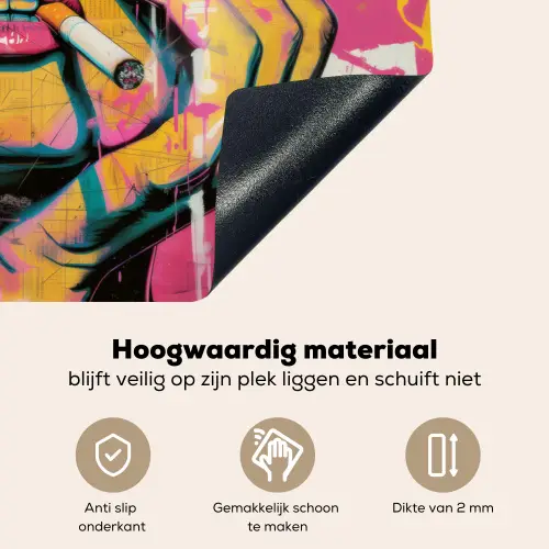 Portret - Vrouw - Abstract - Zonnebril Inductie beschemer met haakjes klein -ky-onderkant-nl