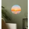 Zee - Zeilboot - Zonsondergang Wandcirkel behangsticker klein -sfeer2