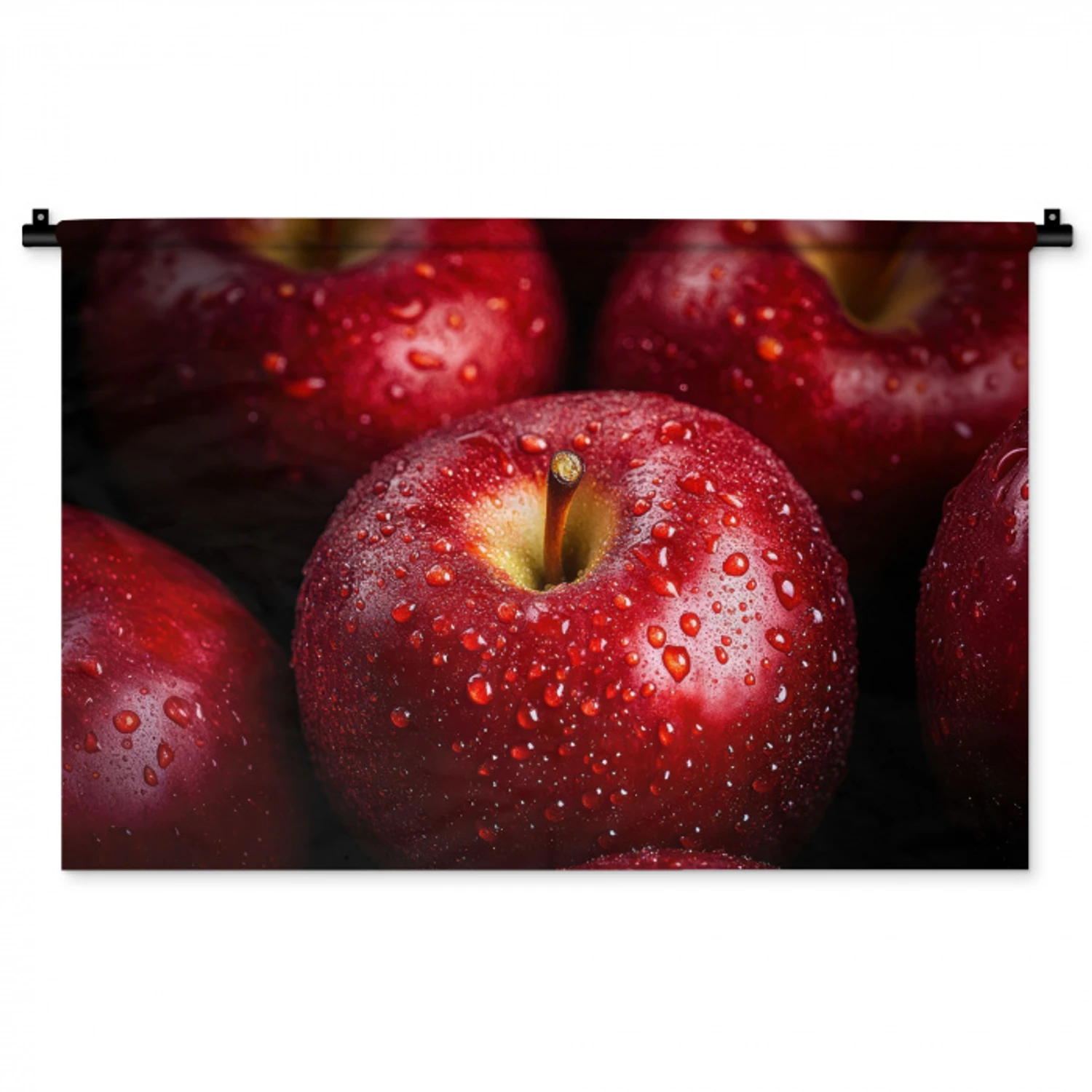 Rood - Appels - Fruit Wandkleed katoen middel -zz3d