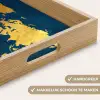Wereldkaart - Goud - Donkerblauw Dienblad Rechthoek middel -USP_HandgreepNL