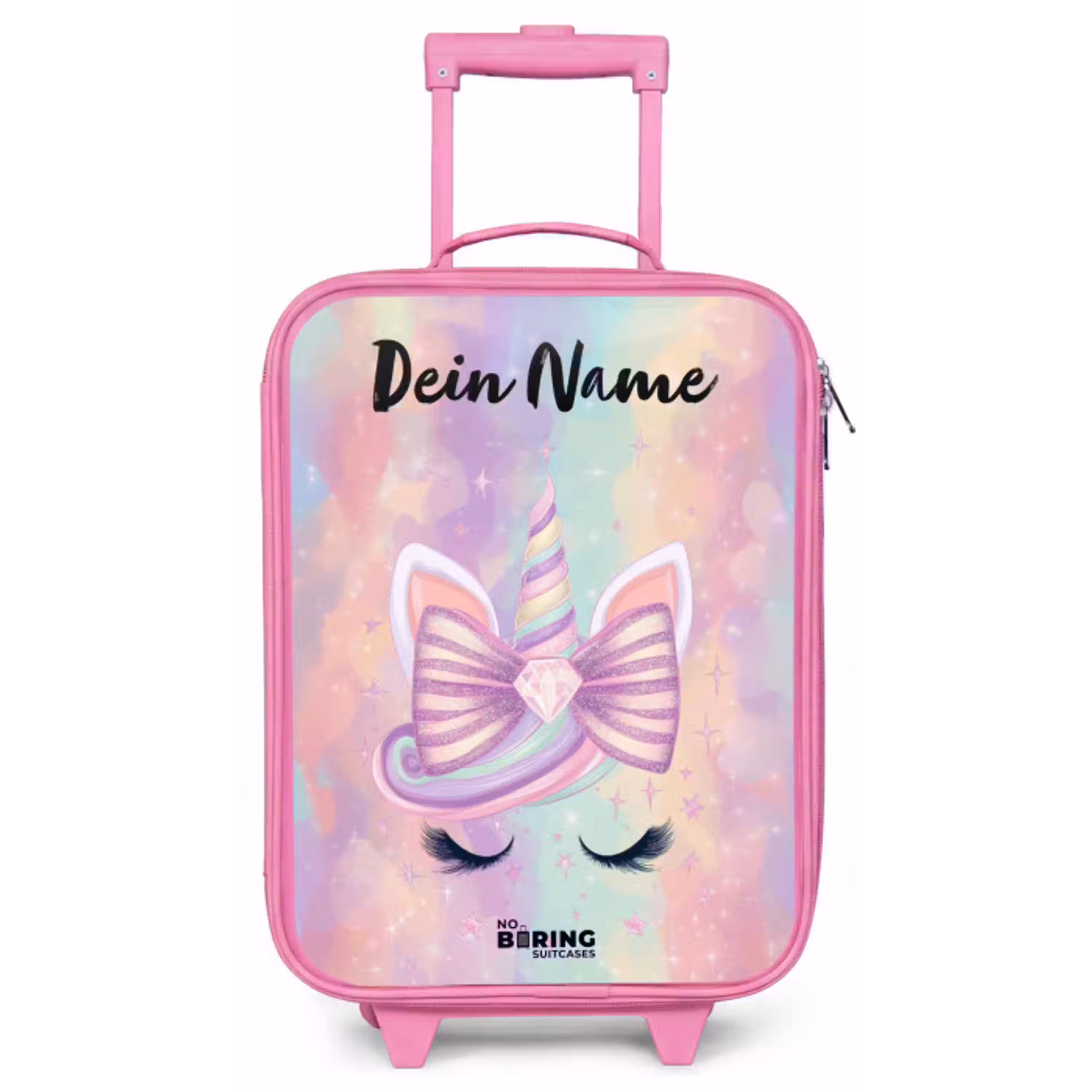 Eenhoorn - Glitters - Regenboog - Pastel Kinderkoffer - Roze klein -zz3dotto