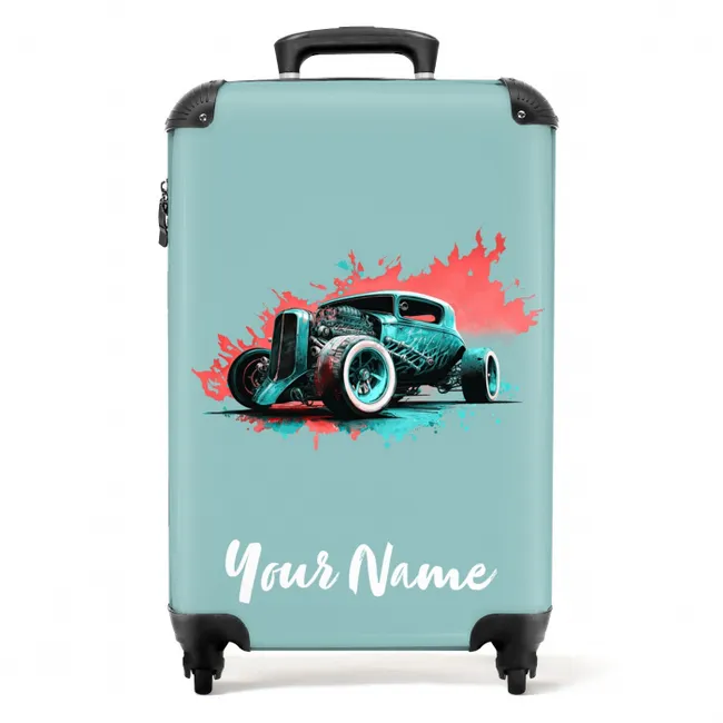 Hotrod turquoise NBS - Handbagage koffer - Kinderen Unisex middel -productfoto_recht