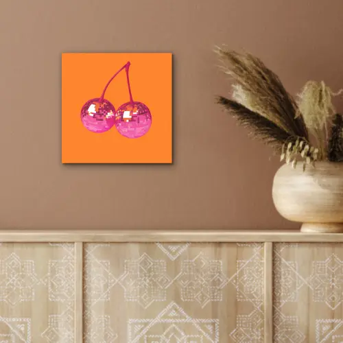 Discoballen - Kers - Spiegels - Roze aluminium wit klein -sfeer4