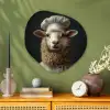 Schaap - Wol - Kok Wandcirkel Organisch Plexiglas middel -sfeer2