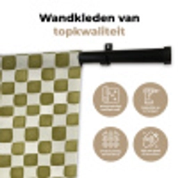 Schaak - Patroon - Groen Wandkleed katoen klein 269 -sfeer2