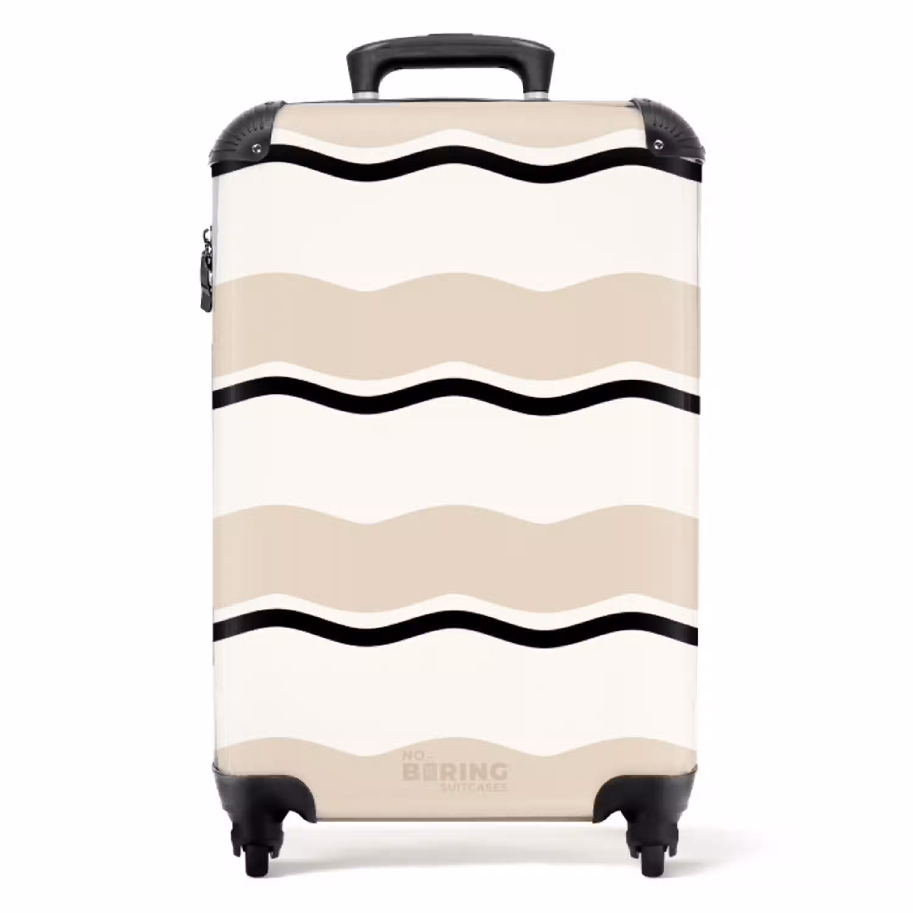 Golvende strepen in crème tinten NBS - Handbagage koffer - Unisex middel -productfoto_recht