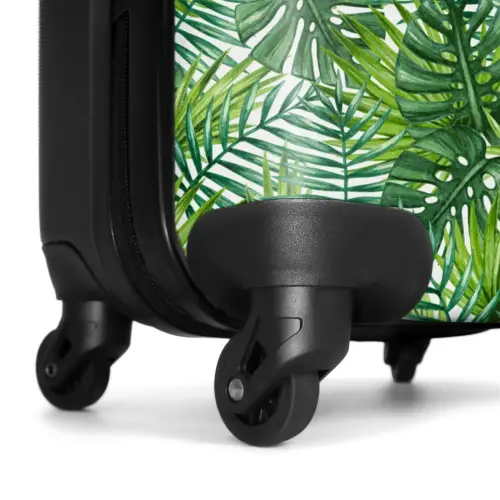 Palm diverse bladeren patroon groen NBS - Handbagage koffer - Volwassenen Unisex middel -wiel