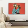 Vrouw - Retro - Discobal - Kus canvas 2cm klein -sfeer6