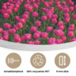 Tulpen - Holland - Molen - Kleurrijk Akoestische PET Vilt - Rond klein -closeup_DE