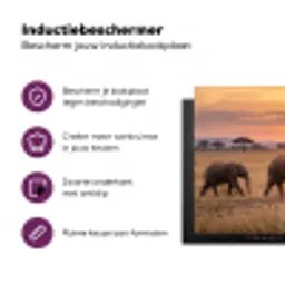 Olifanten - Savanne - Zonsondergang - Afrika - Warm Inductie beschermer vinyl 3mm klein -zzzzzzz-cc-usp