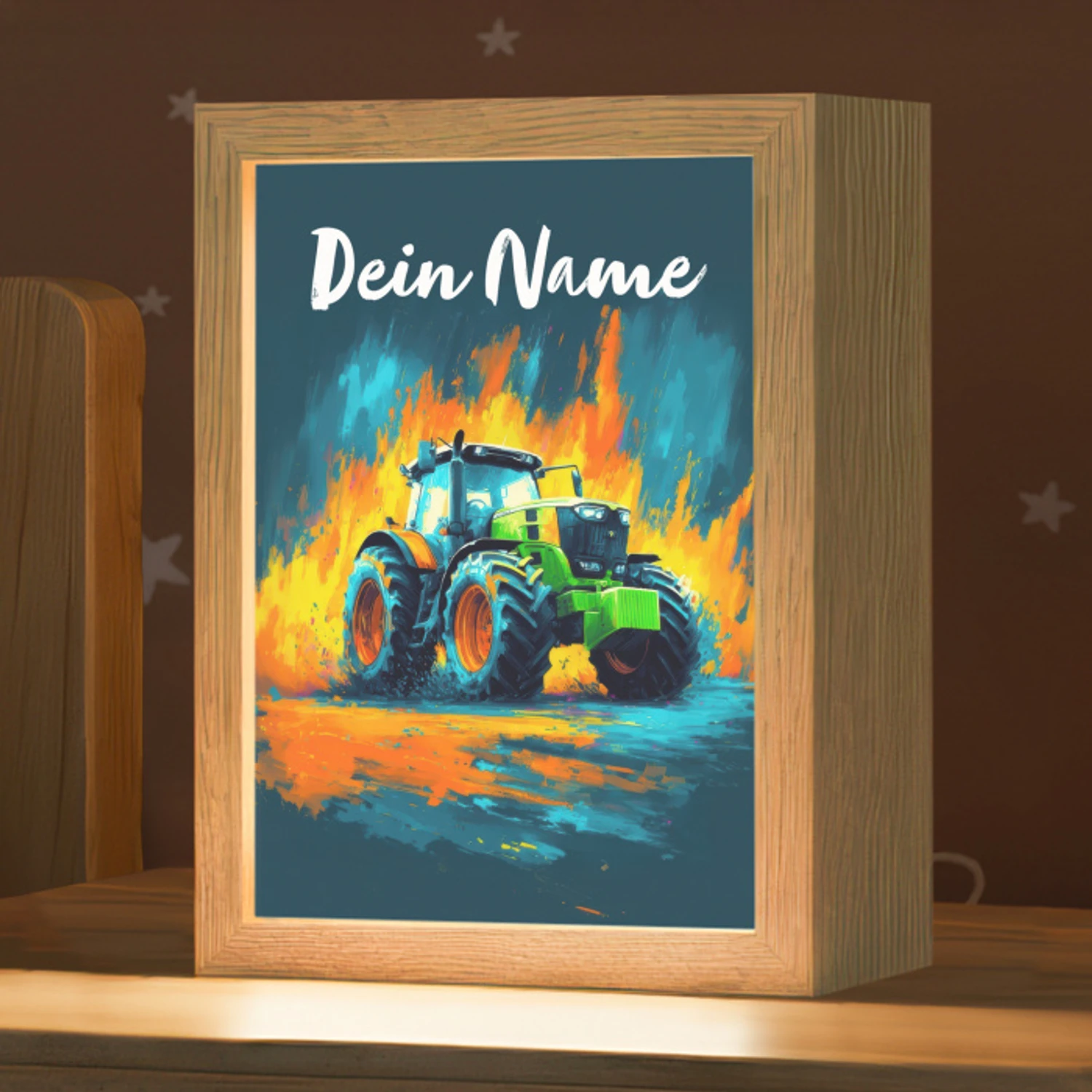 Abstract - Tractor - Groen Light Box met kabel (Kinderlampje) klein -zzz_3d_website