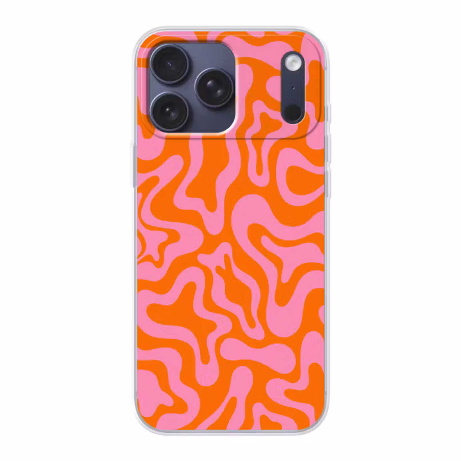 Telefoonhoesje Softcase - Patroon - Roze - Oranje - Abstract - Modern