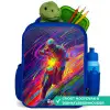 Crossmotor - Neonkleuren - Lijnen - Helm Kinderrugzak - Blauw middel -inhoud_NL