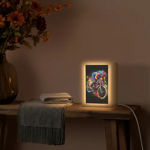 Graffiti - Sport - Wielrennen - Fiets Light Box met kabel (Tafellamp) klein -sfeer4