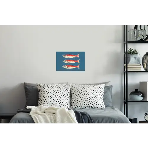 Vissen - Rood - Blauw Muursticker klein -slaapkamer